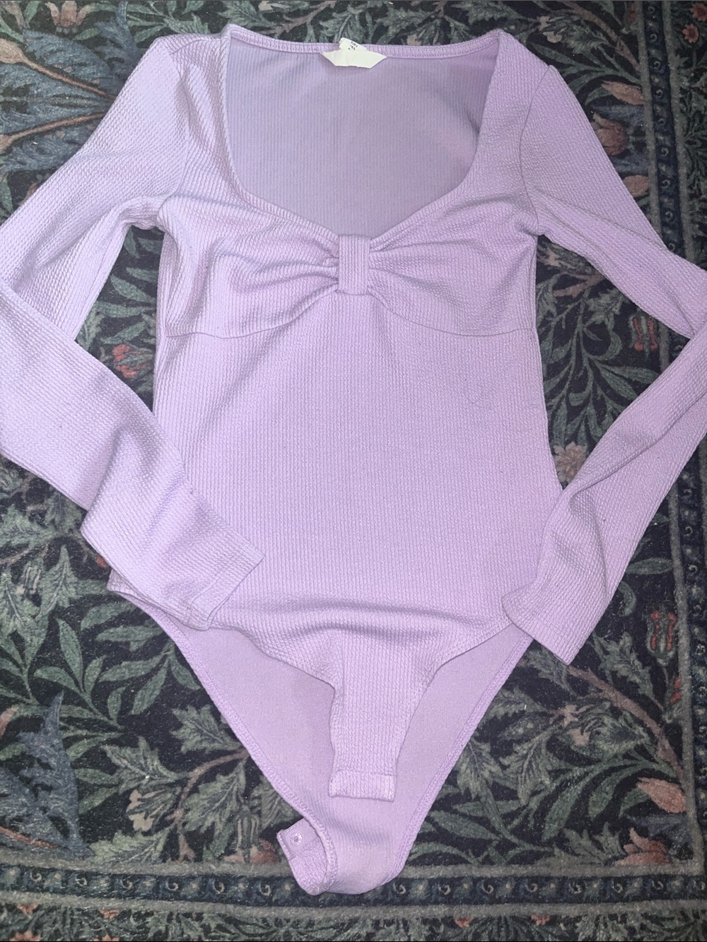 H&M Lilac Long Sleeve Ribbed Bodysuit